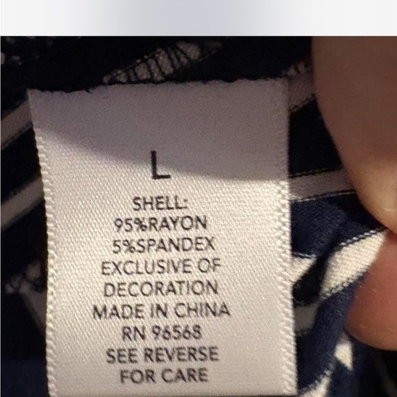 NWT Westport Navy and White Striped Nautical Casual Cruise Tank Top Shirt Size L - Picture 5 of 8